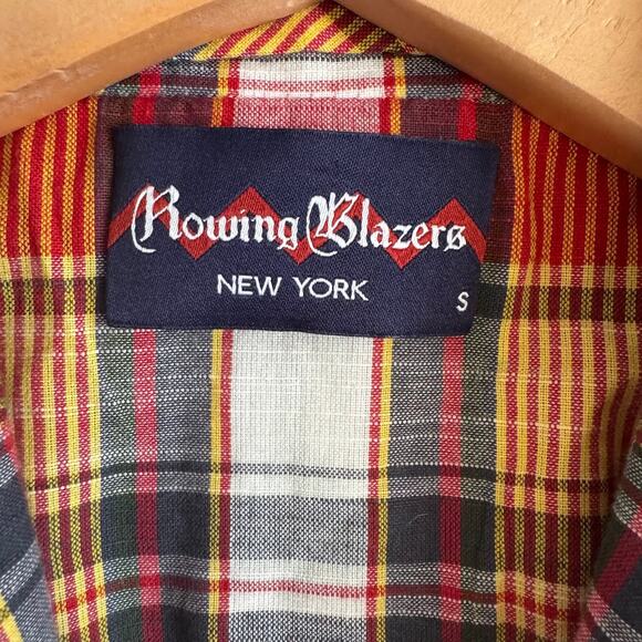 Rowing Blazers New York Indian Madras Multicolor Plaid Blazer Sports Coat Small - Picture 3 of 8
